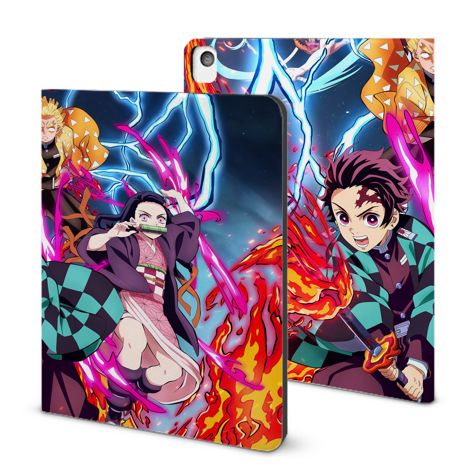 （画像用） 鬼滅の刃（きめつのやいば）竈門 炭治郎／かまど たんじろう Kamado Tanjirou IPadケース ペンホルダー付き ブックスタイルデザイン